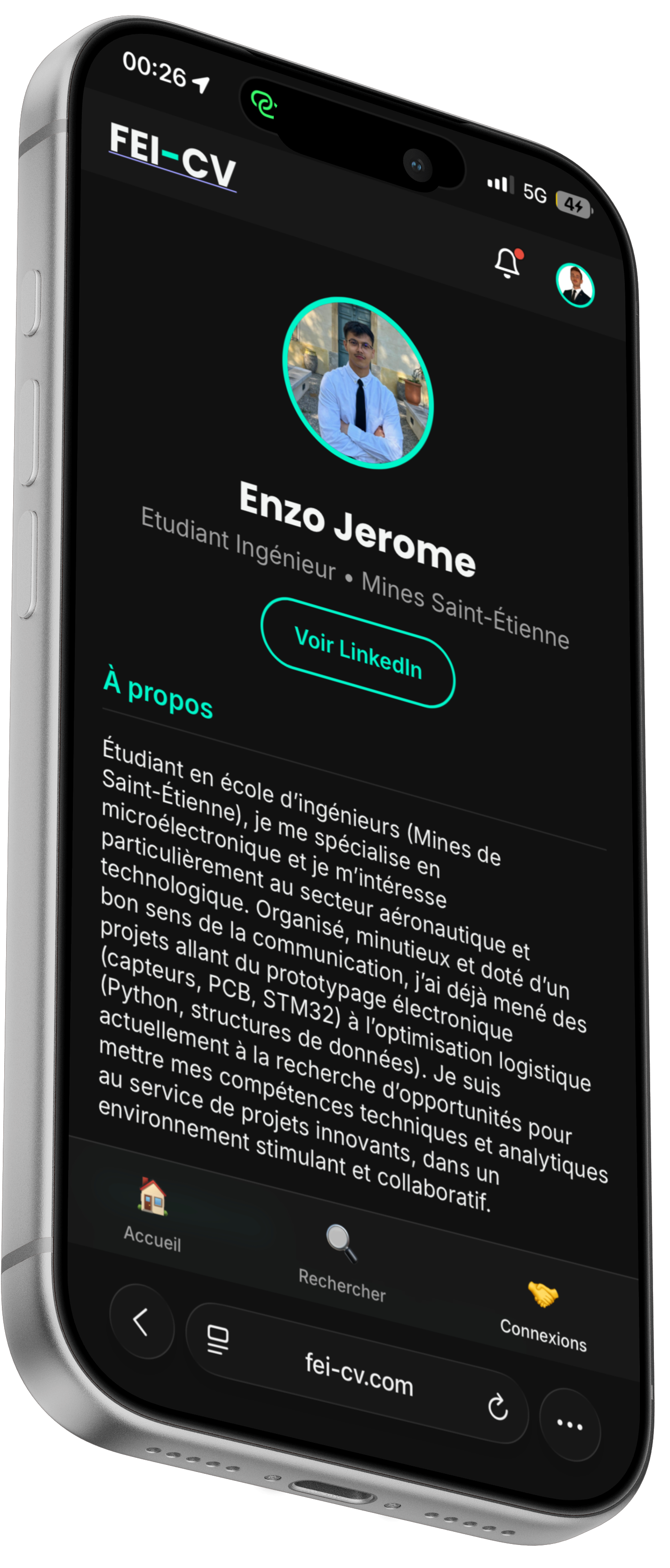 Profil étudiant FEI CV